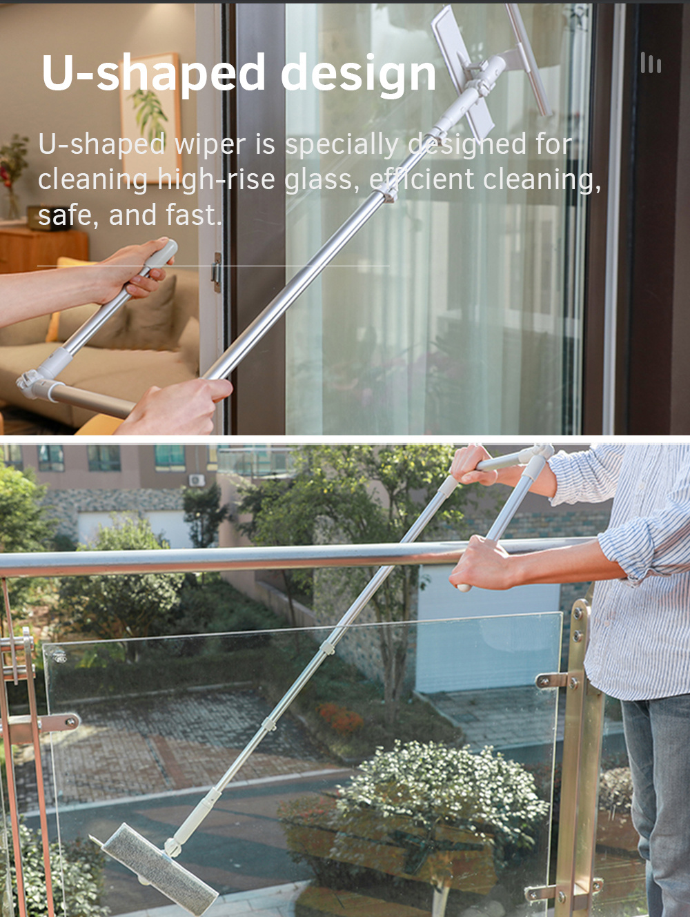 U-shaped Glass Wiper 2 in 1-3